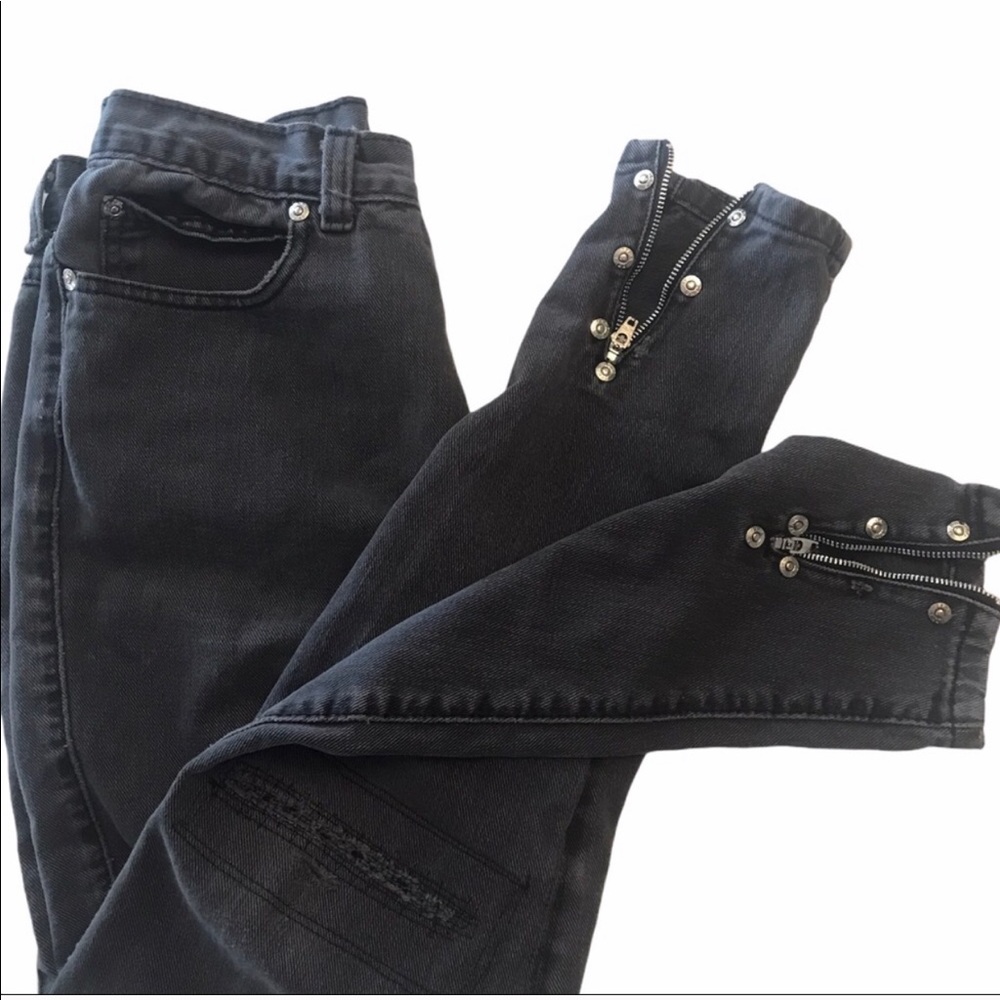 Vintage High Waist Zena Ankle Zipper Jeans - 26